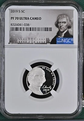 2019 S Jefferson Nickel 5C NGC PF70 Ultra Cameo - Image 1 of 2