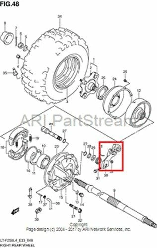 NEW OEM SUZUKI OZARK LT-F 250 REAR BRAKE LEVER ACTUATOR ARM Foto 1 de 1