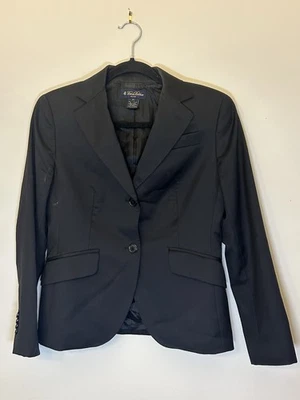 Jaqueta Brooks Brothers Blazer Preta Dois Botões Feminina 2 Pequena 100% Lã - Imagem 1 de 4