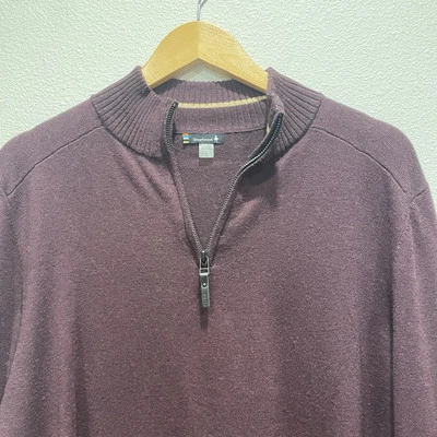 Smartwool Sparwood Granate Borgoña Mezcla de Lana 1/4 Cremallera Pullover Sudadera Para Hombres L Foto 1 de 4