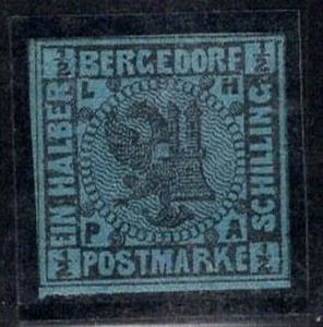 Bergedorf 1861 Mi. 1 Ungebr. * MH 100% 1/2 S, Wappen - Foto 1 di 1
