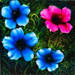 Flowers, Original-Gemälde nach Andy Warhol von Wolfgang Eberhardt (*1949) - Bild 1 von 6