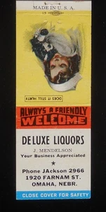 Licores de lujo de los años 50 J. Mendelson 1920 Farnam St. Linda enfermera niña perro Omaha NE - Imagen 1 de 2