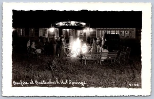 K40/ Breitenbush Hot Springs Detroit Oregon RPPC Postcard c1930 Bonfire 443 - Picture 1 of 2