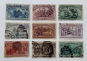 US 1893 Columbian Exposition Issue 1c to 15c used - Bild 1 von 2
