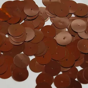Lentejuelas de costura metálica redondas de 15 mm marrón chocolate rico - Imagen 1 de 2