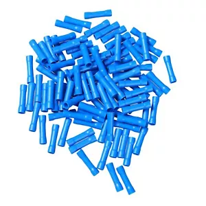 100X Draht Stoßverbinder Terminal 16-14 AWG Stärke GA Auto Audio/Alarm Blau Neu - Bild 1 von 4
