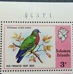 SOLOMON ISLANDS 1976 SG307 3c. BIRDS - RED-BIBBED FRUIT DOVE - MNH - Picture 1 of 1