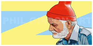 Original Zissou Red Cap of Action Art Print Poster Wes Anderson Fantastic Mr Fox - Picture 1 of 1