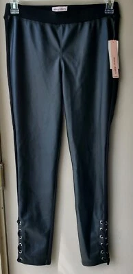 Sequin Hearts Leggings Womens Medium Faux Leather Mix Up Lace Up Pants NWT - Image 1 of 4