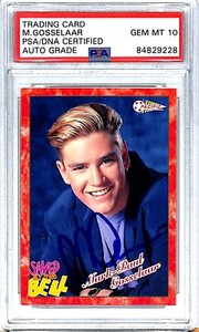 1992 Saved By The Bell MARK PAUL GOSSELAAR Zach Signed Card #6 PSA/DNA 10 SLAB