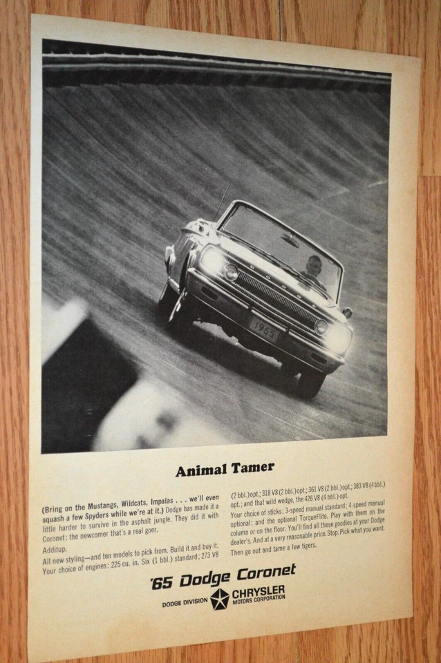 Dodge Coronet 1965 convertible original vintage anuncio impreso anuncio-65 Foto 1 de 1