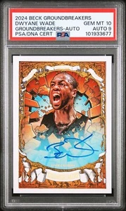 🔥POP 1-2024 Tyson Beck Groundbreakers DWAYNE WADE Auto #'d 25/25 PSA 10🔥POP 1 - Picture 1 of 3