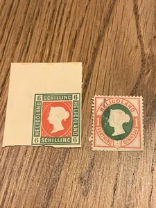 SELLOS HELIGOLAND DÉCADA DE 1870 REINA VICTORIA EN PERFECTO ESTADO - Imagen 1 de 2