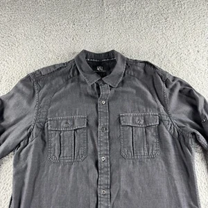 NEU Rock & Republic Hemd Herren Medium Schwarz Knopfleiste Langarm Western Gothic - Bild 1 von 10