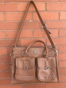 Vintage Dooney & Bourke Hand/Schultertasche genarbtes Leder karamellfarben gebraucht, in einwandfreiem Zustand - Bild 1 von 8