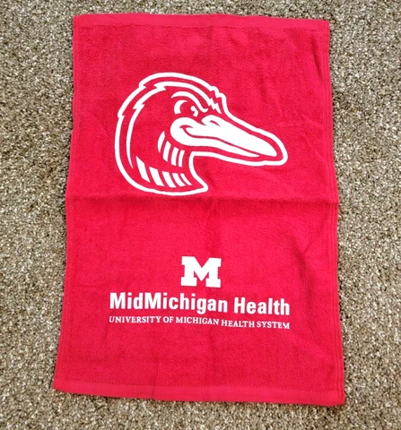 Great Lakes Loons Tailgate Towel MiLB SGA Midland Mid Michigan Health Red 12x17 Cover