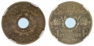 LEBANON , 1 PIASTRE 1936 - NGC MS 64  (DL) , RARE - Picture 1 of 5