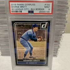 George Brett 2016 Panini Donruss 3B KC BLACK Border🔥 PSA 9 Pop 1 Highest Graded