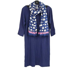 Lilly Pulitzer Cassie Shift Dress Boat Neck Size S Navy Blue Pima Cotton Casual - Picture 1 of 11