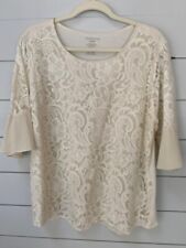 Van Heusen Womans Lace Overlay Shirt Top XL