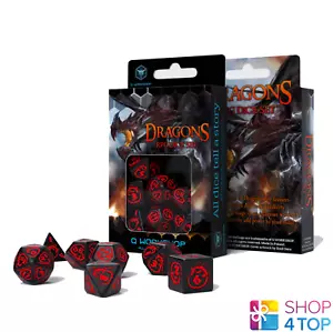 Set De Dados RPG De Dragones Negro Y Rojo Juegos De Rol Q-WORKSHOP DND Nuevo - Imagen 1 de 2