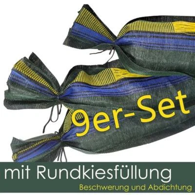 Silosäcke gefüllt 9 Stück fertig befüllt mit Kies 100x25cm Beschweren & Sichern - Bild 1 von 4