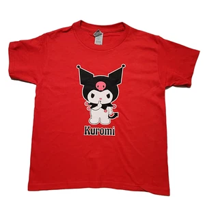 Kuromi Unisex Kids T-shirt Short Sleeve Cotton Red XS - Picture 1 of 4