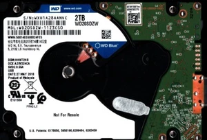 WD20SDZW-11Z3CS0 S/N: WXH1A DCM: HHNT2HB WESTERN DIGITAL 2TB MALAYSIA MAY 2018 - Afbeelding 1 van 1