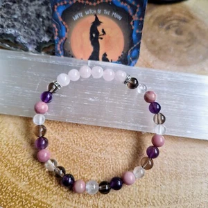 Breast Cancer Crystal Healing Bracelet Crystal Healing Spiritual Support quartz - Picture 1 of 10