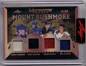 LUNDQVIST MESSIER LEETCH GILBERT 23/24 Leaf Ultimate Mount Rushmore Jersey # /25 - Picture 1 of 2
