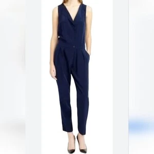 J. CREW MARINEBLAUER TRENCHOVERALL ÄRMELLOS ELASTISCHER BUND DAMENGRÖSSE 6 KNÖCHELHOCH - Bild 1 von 14