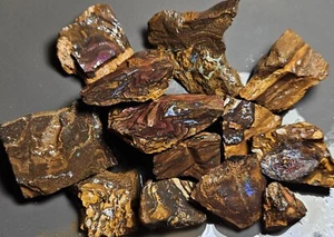 Boulder Opal Rough Parcel Blue Purple Koroit Matrix 1555 Cts Lapidary 311 Grams - Picture 1 of 24