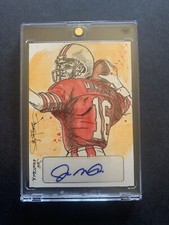 Joe Montana 1/1 2013 Leaf Masterworks  Auto Autograph Color Art Sketch Card
