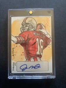 Joe Montana 1/1 2013 Leaf Masterworks  Auto Autograph Color Art Sketch Card
