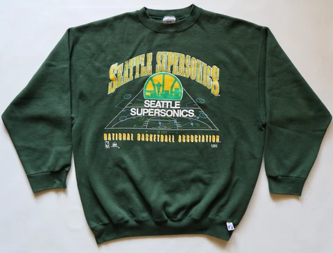 SEATTLE SUPERSONICS NBA 90s VINTAGE BASKETBALL SWEATSHIRT PRINT LOGO 7 MEN'S XL Cover