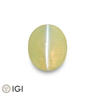 Certificado IGI CEYLONESE Crisoberilo Ojo de Gato 2.13 Ct. Natural Sin Tratar OVAL Foto 1 de 4