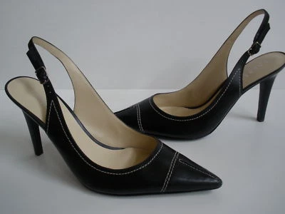 Ralph Lauren Slingback Tacones Cuero Negro US 9.5 EUR 41 NUEVO  Foto 1 de 4
