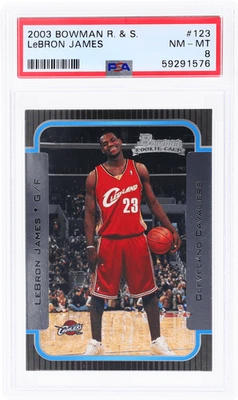 2003 Bowman дебютанты и звезды Леброн Джеймс #123 PSA 8 дебютант RC - Изображение 1 из 2