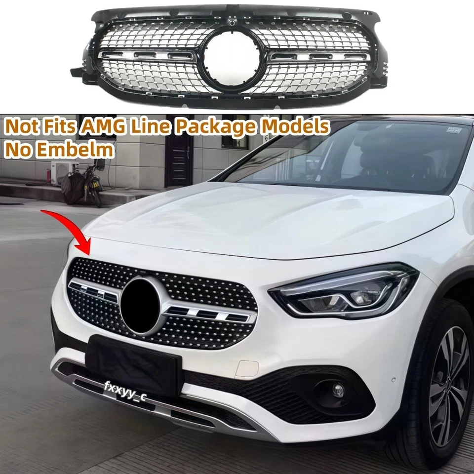 For 2021 2022 2023 Mercedes GLA200 GLA250 Basic H247 Chrome Diamond Grill Grille - Image 1 of 4
