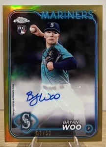 2024 Topps Chrome Update - Bryan Woo Auto #AC-BW Gold /50 (AU, RC) - Picture 1 of 3