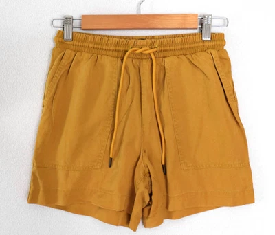 George Womens Lyocell Shorts Size 8 Elastic Waist Pockets Ochre Mustard - Image 1 of 4
