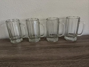 4 Vintage Libbey 10-Panel Bier Stein Becher schwer klar Gläser 12 oz 6" hoch - Bild 1 von 5