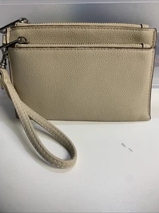 Damen A New Day Kunstleder Handgelenktasche grau strukturiert Reißverschluss Geldbörse - Bild 1 von 9