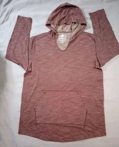 American Rag Felpa con Cappuccio Uomo XL Extra Large Rosso Heathered Tasche Leggere - Foto 1 di 7