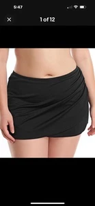 Elomi Essentials Bikini-Höschen mit Rock Gr.20 Schwarz Wickel-Schwimmrock 7619 Neu - Bild 1 von 10