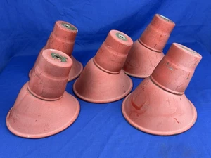 5 Vintage Gooseneck Light Shades, Flamingo Color ~ 8" Dia, Mount Dia 3" - Picture 1 of 9
