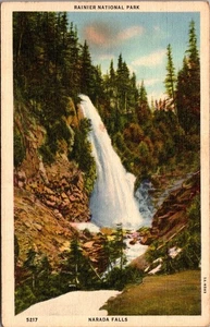 Postal de la cascada de Washington del Parque Nacional Rainier de Narada Falls - Imagen 1 de 2