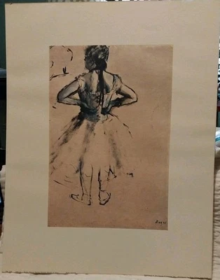 Impresión vintage de Edgar Degas "Bailarín de ballet" años 60 18"x14" Penn Prints NY  Foto 1 de 4