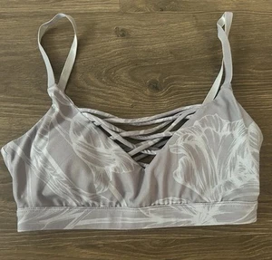 Fabletics Gray Floral Sports Bra XXS Comfy - Picture 1 of 4